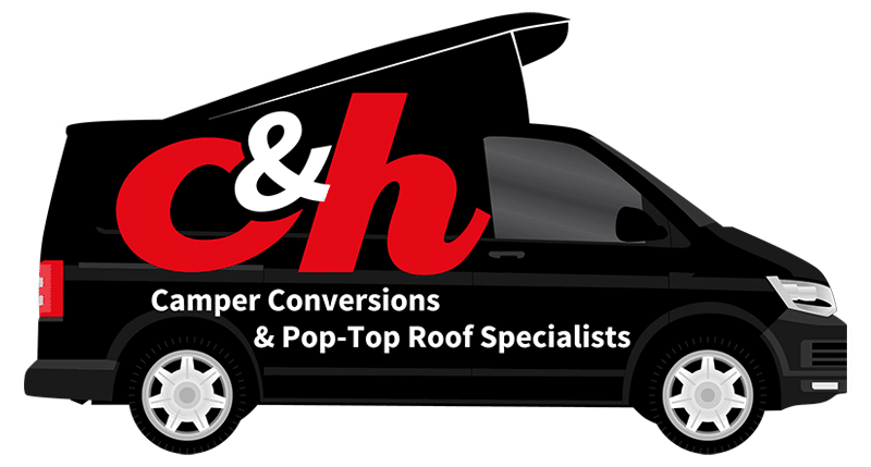 C and H Campers logo van
